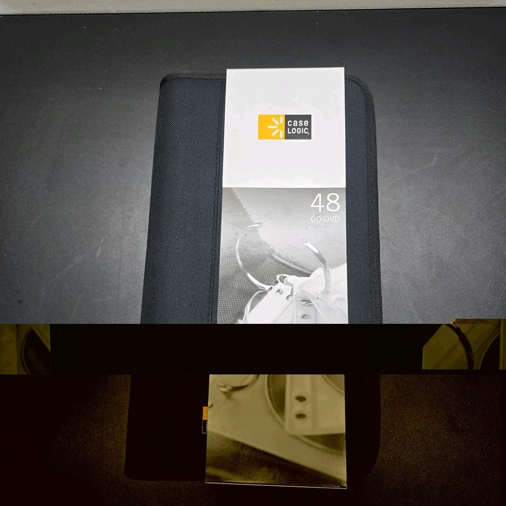 Case Logic 48-disc 24-page CD DVD Wallet Grey Cloth Clear Blue Plastic BNB48 - Picture 1 of 5